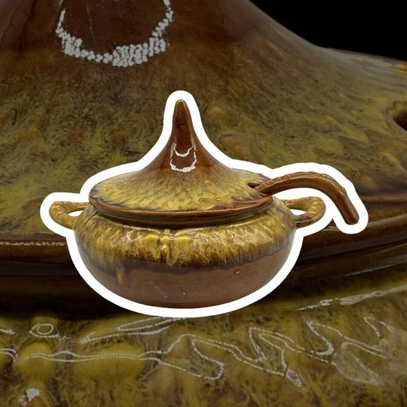 Marcia of California Pottery Vintage USA Drip Glazed Soup Tureen MCM Serveware - Picture 4 of 16